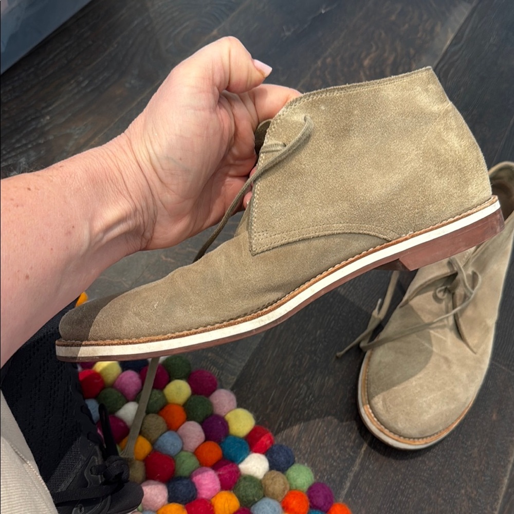 Tan Suede Chukka Boots with Rubber Sole - Picture 5 of 14